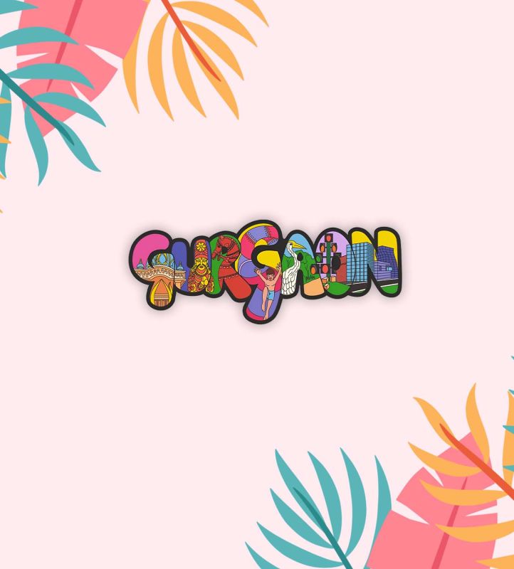 Indian State Theme Wooden Fridge Magnet  Magnet for Home Office Kitchen Refrigerator Door Stylish Decor Souvenir Gift  Indoor Decorative Gift Item (Gurgaon Fridge Magnet)